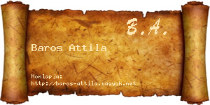 Baros Attila névjegykártya